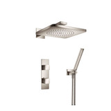 Flusso Two Output Shower Faucet Set With Shower Head And Hand Held - Polished Nickel - 196.7250PN