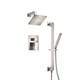 Flusso 196.3400PN Two Output Shower Faucet Set With Shower Head, Hand Held And Slide Bar - Polished Nickel