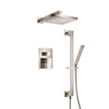 Flusso Two Output Shower Faucet Set With Shower Head, Hand Held And Slide Bar - Polished Nickel - 196.3450PN