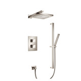 Flusso Two Output Shower Faucet Set With Shower Head, Hand Held And Slide Bar - Polished Nickel - 196.7100PN