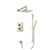 Flusso Two Output Shower Faucet Set With Shower Head, Hand Held And Slide Bar - Polished Nickel - 160.7100PN
