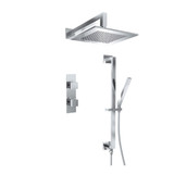 Flusso Two Output Shower Faucet Set With Shower Head, Hand Held And Slide Bar - Polished Nickel - 160.7350PN