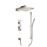Flusso Two Output Shower Faucet Set With Shower Head, Hand Held And Slide Bar - Polished Nickel - 196.7300PN