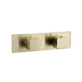 Flusso 196.2693SB 3/4" Horizontal Thermostatic Shower Valve & Trim - 1 Ouptut - Satin Brass