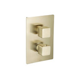 Flusso 196.4301SB 3/4" Thermostatic Valve & Trim - 3 Output - Satin Brass