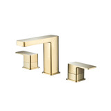 Flusso Three Hole 8" Widespread Two Handle Bathroom Faucet - Satin Brass - 196.2000SB