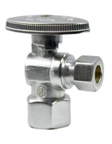 Mountain Plumbing Oval Brass Handle Angle Valve -1/2" IPS Inlet 3/8" - Satin Brass - MT401-NL/SB