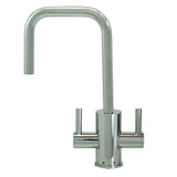 Mountain Plumbing Hot & Cold Water Faucet with Contemporary Round Body & Handles (90° Spout) - Matte Black - MT1831-NL/MB