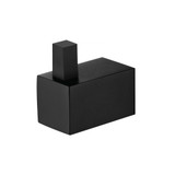 Flusso Brass Bathroom Towel / Robe Hook - Matte Black - XS1001MB