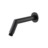 Flusso Round Shower Arm With Flange - 7" - With Flange - Matte Black - HS1030MB