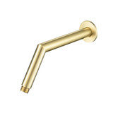 Flusso Round Shower Arm With Flange - 10" - With Flange - Satin Brass - HS1035SB