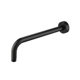 Flusso Wall Mount Round Shower Arm - 12" (300mm) - With Flange - Matte Black - HS1002SAMB