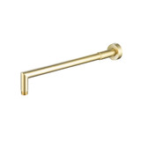 Flusso Wall Mount Round Shower Arm - 16" (400mm) - With Flange - Satin Brass - HS1040SB