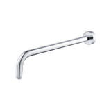 Flusso Wall Mount Round Shower Arm - 16" (400mm) - With Flange - Matte Black - HS1012SAMB