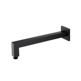 Flusso Wall Mount Square Shower Arm - 12" (300mm) - With Flange - Matte Black - HS1001SAMB