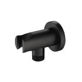 Flusso HS8008MB Wall Elbow With Holder Combo - Matte Black
