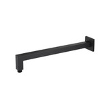 Flusso Wall Mount Square Shower Arm - 16" (400mm) - With Flange - Matte Black - HS1011SAMB