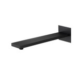 Flusso HS1060MB Wall Mount Shower Arm - 16" (400mm) - With Flange - Matte Black