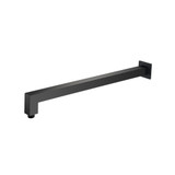Flusso Wall Mount Square Shower Arm - 20" - With Flange - Matte Black - HS1080MB