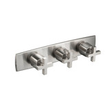 Flusso 240.2715TBN Trim For Horizontal Thermostatic Valve with 2 Volume Controls - Brushed Nickel Flusso 240.2715TBN Trim For Horizontal Thermostatic Valve with 2 Volume Controls - Brushed Nickel