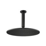 Flusso 12" Rain Head with 6" Ceiling Mount Arm - Matte Black - RHC.12RMB