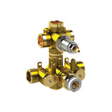Flusso 3/4" Thermostatic Valve - 3 Outputs - Rough Brass - TVH.4301F