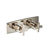 Flusso 240.2717PN 3/4" Horizontal Thermostatic Shower Valve & Trim - 2 Output - Polished Nickel