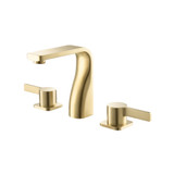 Flusso Three Hole 8" Widespread Two Handle Bathroom Faucet - Satin Brass - 260.2001SB
