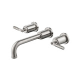 Flusso 250.2450BN Two Handle Wall Mounted Tub Filler - Brushed Nickel