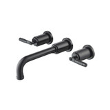 Flusso 250.2450MB Two Handle Wall Mounted Tub Filler - Matte Black