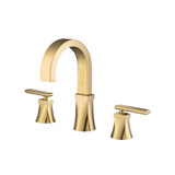Flusso Three Hole 8" Widespread Two Handle Bathroom Faucet - Satin Brass - 230.2000SB