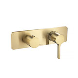 Flusso 260.2705SB 3/4" Horizontal Thermostatic Shower Valve & Trim - 3 Output - Satin Brass