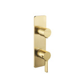 Flusso 260.2780SB 3/4" Thermostatic Shower Valve & Trim - 3-Output - Satin Brass