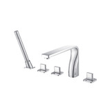 Flusso Five Hole Deck Mounted Roman Tub Faucet With Hand Shower - Chrome - 260.2420CP
