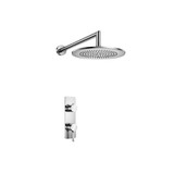 Flusso 260.7000CP Single Output Shower Faucet Set With Shower Head And Arm - Chrome