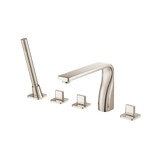 Flusso Five Hole Deck Mounted Roman Tub Faucet With Hand Shower - Polished Nickel - 260.2420PN