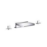 Flusso 3 Hole Deck Mount Cascade / Sheet Flow Roman Tub Faucet - Matte Black - 260.2410CFMB