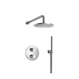Flusso Two Output Shower Faucet Set With Shower Head And Hand Held - Chrome - 250.7050CP