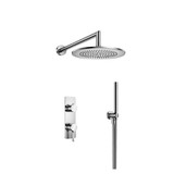 Flusso Two Output Shower Faucet Set With Shower Head And Hand Held - Chrome - 260.7250CP