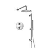 Flusso 250.7125CP Two Output Shower Faucet Set With Shower Head, Handshower And Slide Bar - Chrome