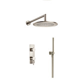 Flusso Two Output Shower Faucet Set With Shower Head And Hand Held - Polished Nickel - 260.7250PN