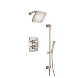 Flusso Two Output Shower Faucet Set With Shower Head, Handshower And Slide Bar - Polished Nickel - 240.7100PN