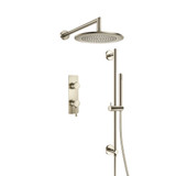 Flusso Two Output Shower Faucet Set With Shower Head, Handshower And Slide Bar - Brushed Nickel - 260.7350BN