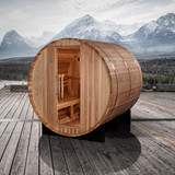 Golden Designs "Arosa" 4 Person Barrel Traditional Sauna -  Pacific Cedar - GDI-B004-01