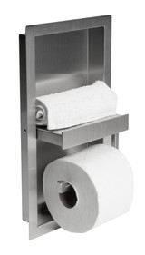 ALFI Brushed Stainless Steel Recessed Shelf / Toilet Paper Holder Niche - ABTPN88-BSS
