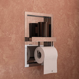 ALFI Polished Stainless Steel Recessed Shelf / Toilet Paper Holder Niche - ABTPN88-PSS