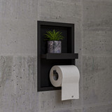 Alfi ABTPNC88-BLA ABTPNC88-BLA Black Matte Stainless Steel Recessed Shelf / Toilet Paper Holder Niche