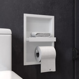 Alfi ABTPNC88-W ABTPNC88-W White Matte Stainless Steel Recessed Shelf / Toilet Paper Holder Niche