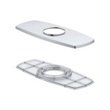 Gerber Soft Square Cover Plate Assembly for 4" Centerplate Lavatory Faucet - Chrome - DA667B57
