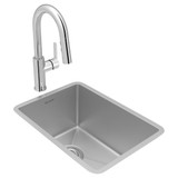 Elkay Crosstown 18 Gauge Stainless Steel 13-1/2" x 18-1/2" x 9", Single Bowl Undermount Bar Sink & Faucet Kit with Drain - ECTRU12179TFCC